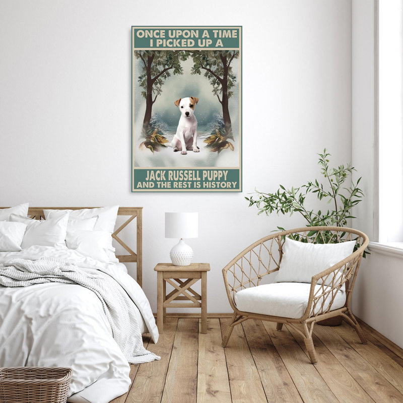 «I Picked Up A Jack Russell», reproduction d'art graphique sur toile tendue, L 24 po x H 36 po