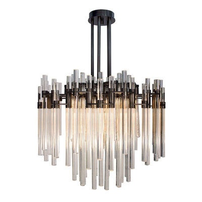 Lustre à DEL en cristal clair