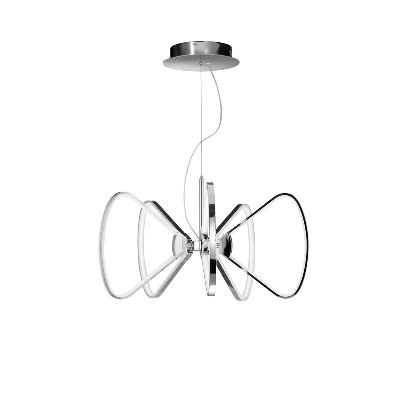 5 - Light Chrome LED Geometric Pendant