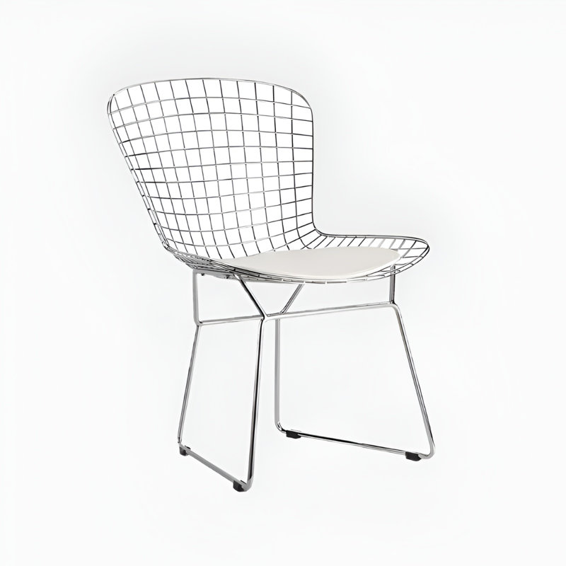 Chaise en fil de fer, Doré, Blanc