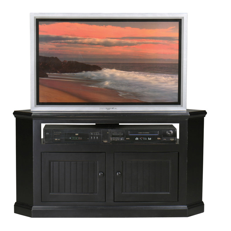 Unfinished Corner TV Stand for TVs up to 50", Cupola Yellow, Wood Panel