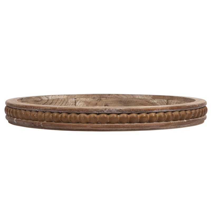 Plateau rond rond en bois, Brun