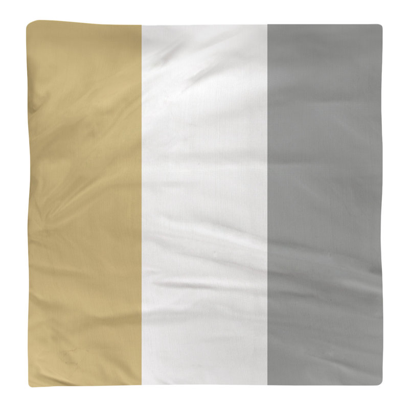Striped Square Napkin, Gold/White/Gray, Cotton Twill, 22" H x 22" W x 0.25" D
