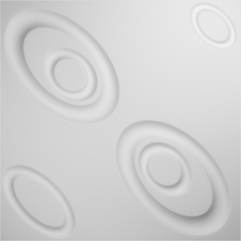 Malone EnduraWall Decorative 3D Wall Panel, White, 19 5/8"W x 19 5/8"H