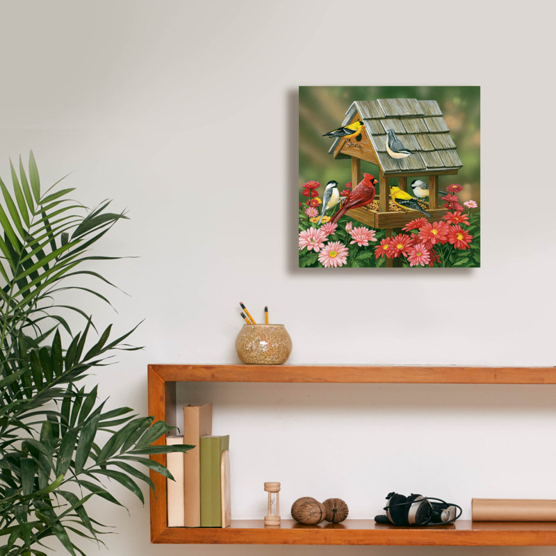 «Backyard Birds Fall Feast» par William Vanderdasson, H 12 po x l 12 po x P 0,75 po