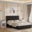 Ensemble de chambre à coucher 3 pièces, lit plateforme avec rangement à 4 tiroirs, 2 tables de chevet-256789522-256789523