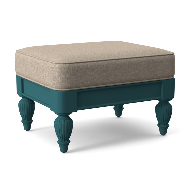 Grand View Ottoman, Eggshell Crypton Performance; 0884-93, Antique Black Finish