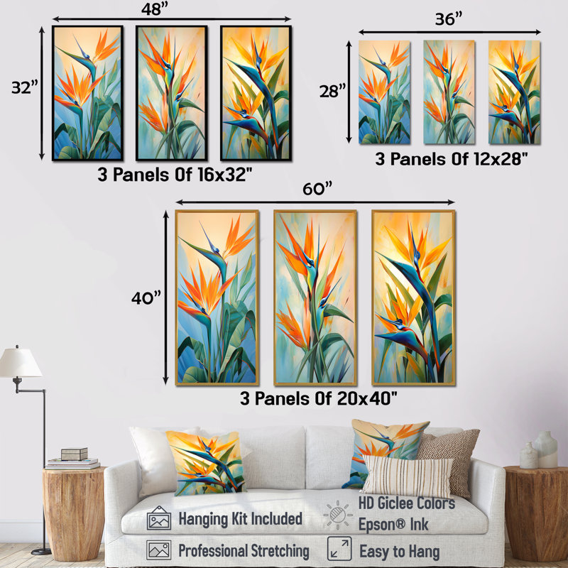 Paradises Profile Flower, Gold Floater Framed, 40'' H x 60'' W