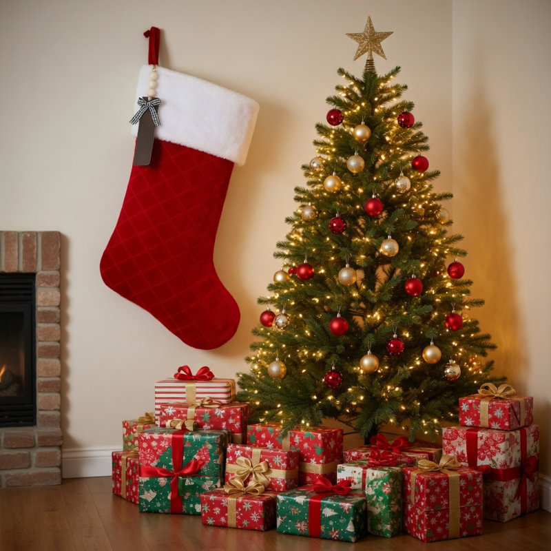 Chaussette de Noël géante matelassée 5 pi