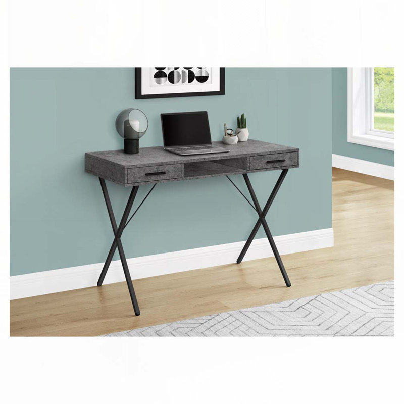 Bureau d'ordinateur à domicile avec tiroir, Gris / Gris