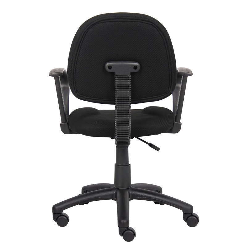 Deluxe Black Fabric Task Chair with Pneumatic Lift and Lumbar Support