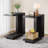 C-shaped Side Table Set  Of 2, 2-tier Narrow End Table Wood Bedside Table Nightstand