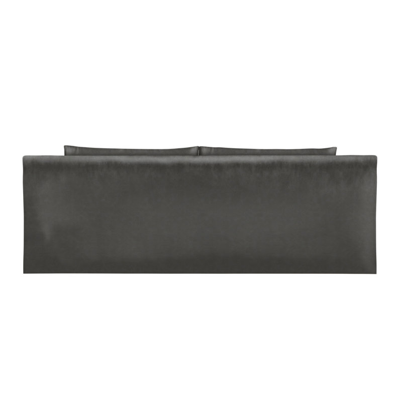 Mulberry Square Track-Arm Daybed with Flange Seam, Vintage Leather Graphite, Weathered