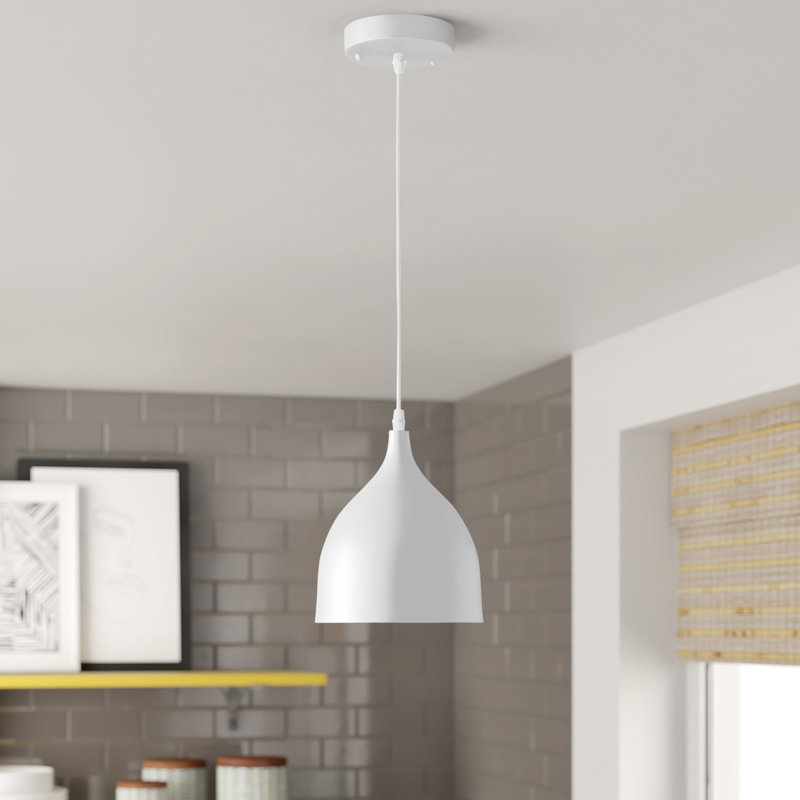 Ninnette - Light Pendant, Matte White, 7.5" H x 6.75" W x 6.75" D