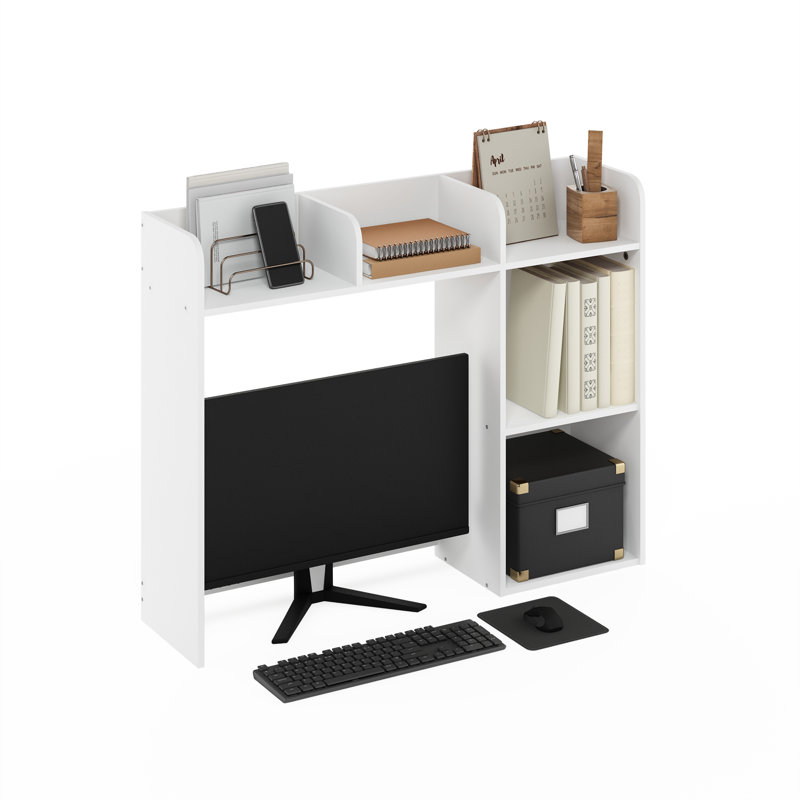 Classeur de bureau classique avec étagère de bureau et 3 tablettes, H 29,02 po x l 37,01 po x P 9,37 po, Blanc