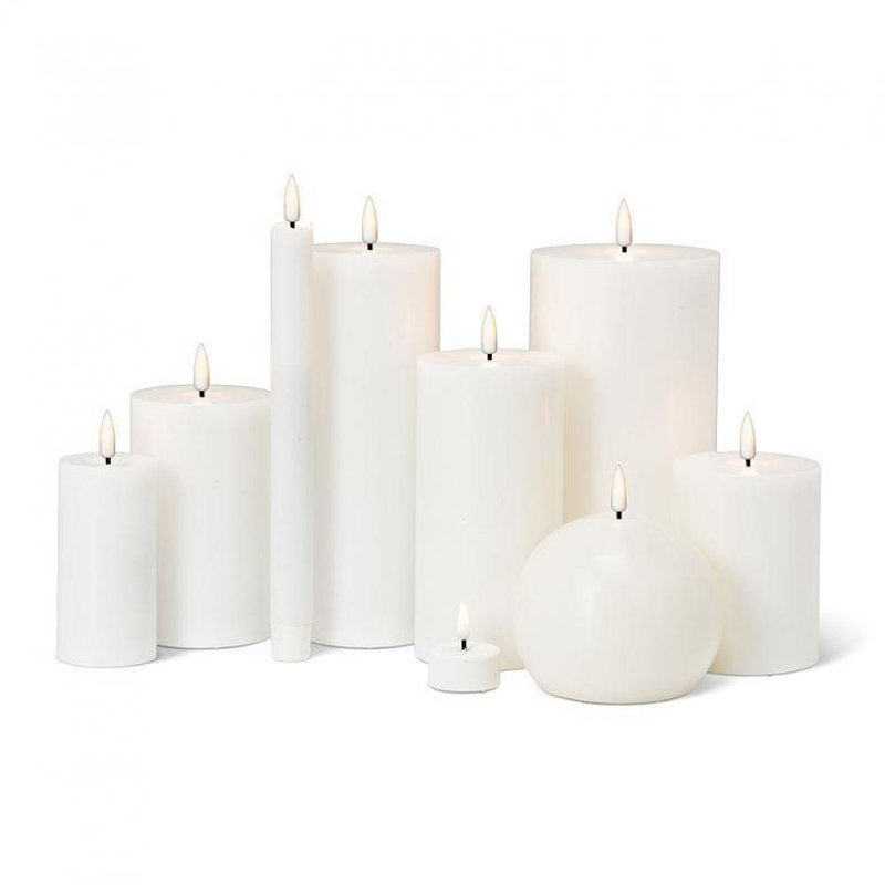Bougie à DEL sans flamme, Blanc, 5" x 3" Flameless