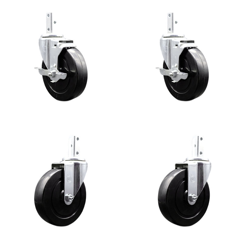4 Piece Hard Rubber Caster Set
