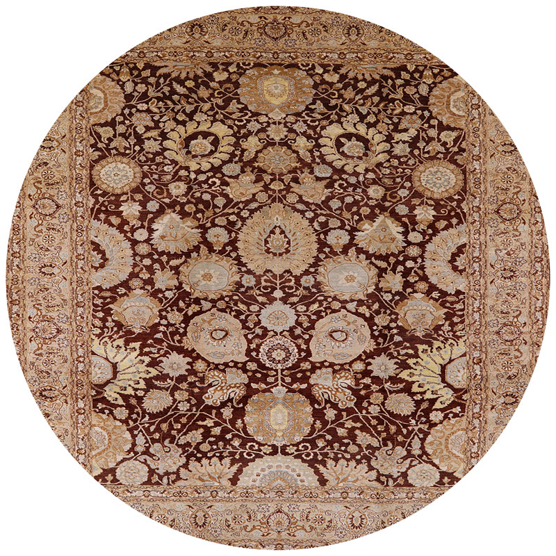 Tapis oriental brun Styreman, Rond 6 pi