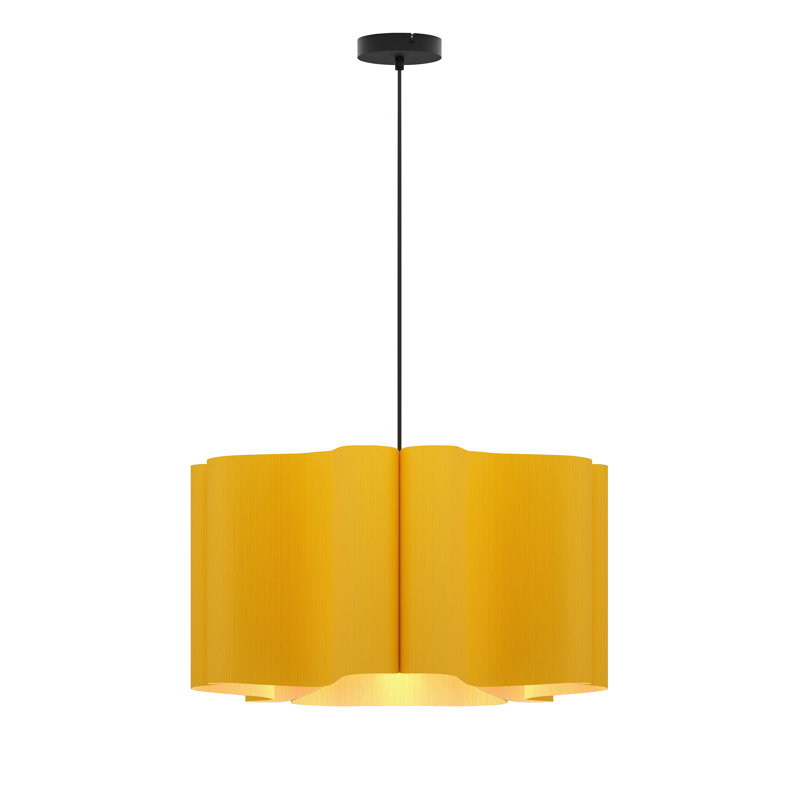 Luminaire suspendu Paulina, Jaune / frêne
