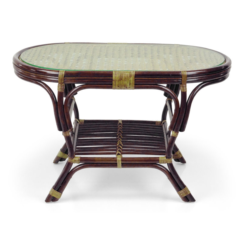 Glass Top Coffee Table, Dark Brown