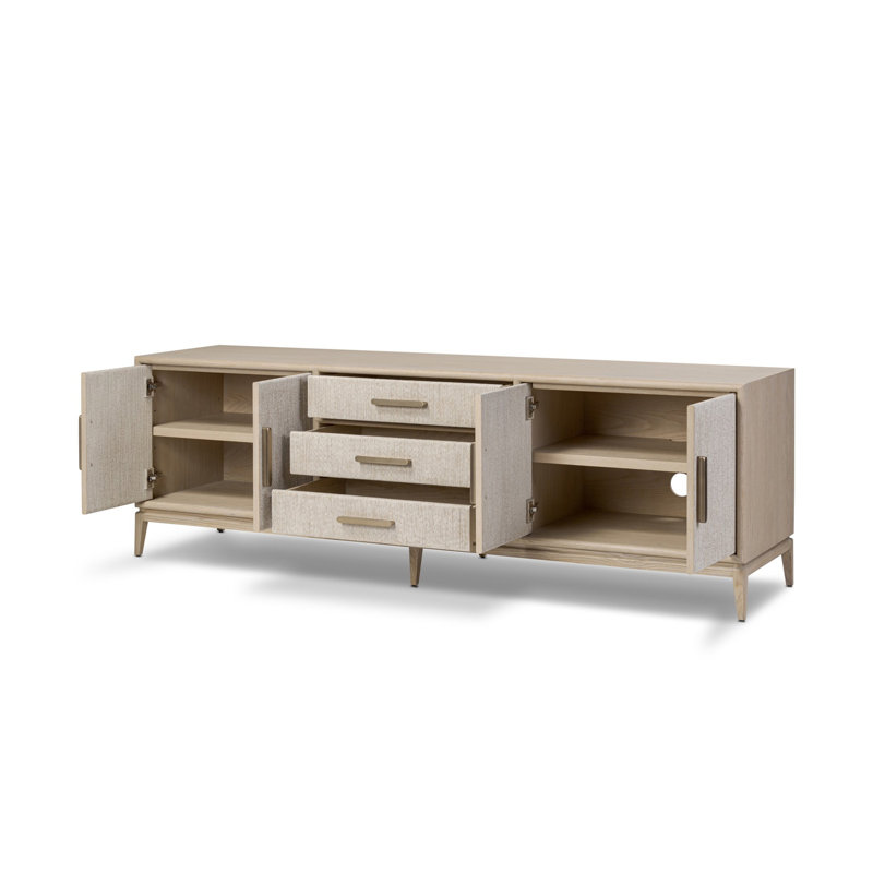 Rosenell Media Console-Oak Solid, Natural