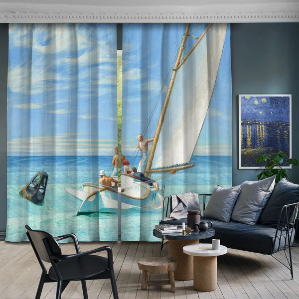 Lilijan Home & Curtain Edward Hopper-Ground Swell 2 Pieces Panel ...