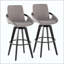 Tabouret de bar à hauteur fixe avec pivot en bois avec repose-pieds rond en métal - ensemble de 2-2143936206