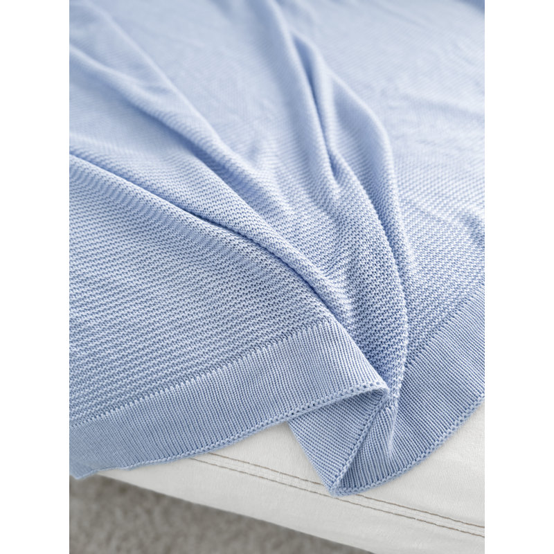 Harbor Knit Throw, Coastal Blue