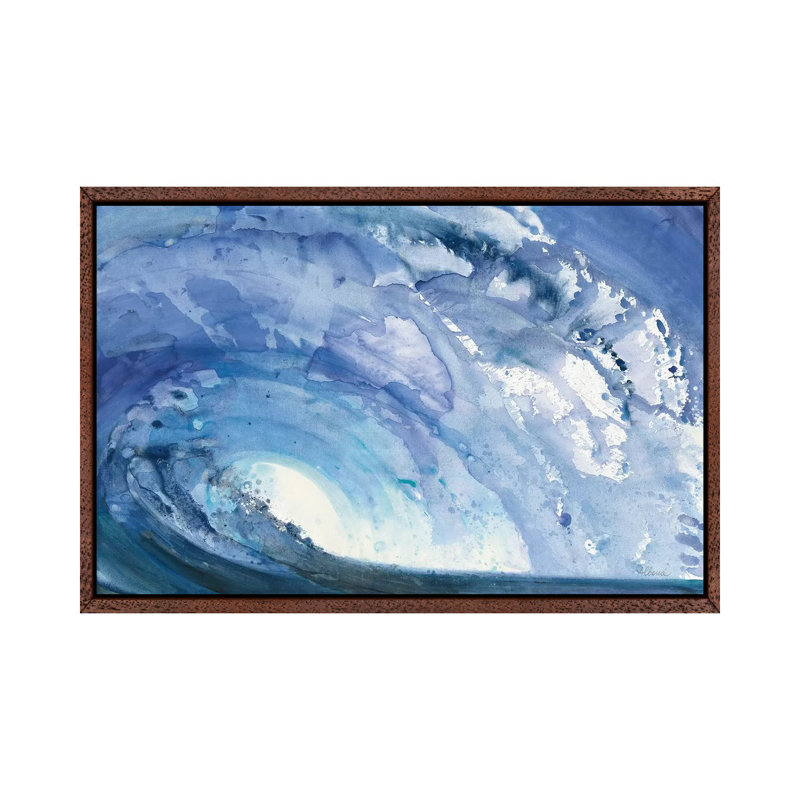 Barrel Wave 1 Piece Painting on Canvas, 101.6 cm H x 66.04 cm W, Classic Brown Wood Framed