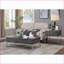 Chêne gris & amp; Table basse chromée à plateau relevable avec rangement caché, pièce de salon spacieuse