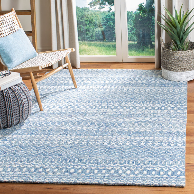 Crelake Hand Tufted Wool And Cotton With Latex Chevron Rug
