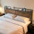 Headboard for King Size Bed, with Storage Shelf, 2 Outlets, 1 USB and 1 Type-C Port, Sturdy and Stable Carbon Steel Frame Head Board with Charging Station, Adjustable Height, Black and Brown