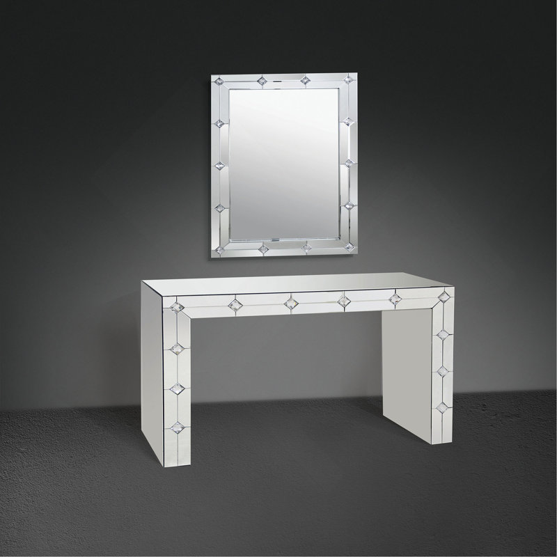 Console à miroir et faux strass Hessa (assemblée)