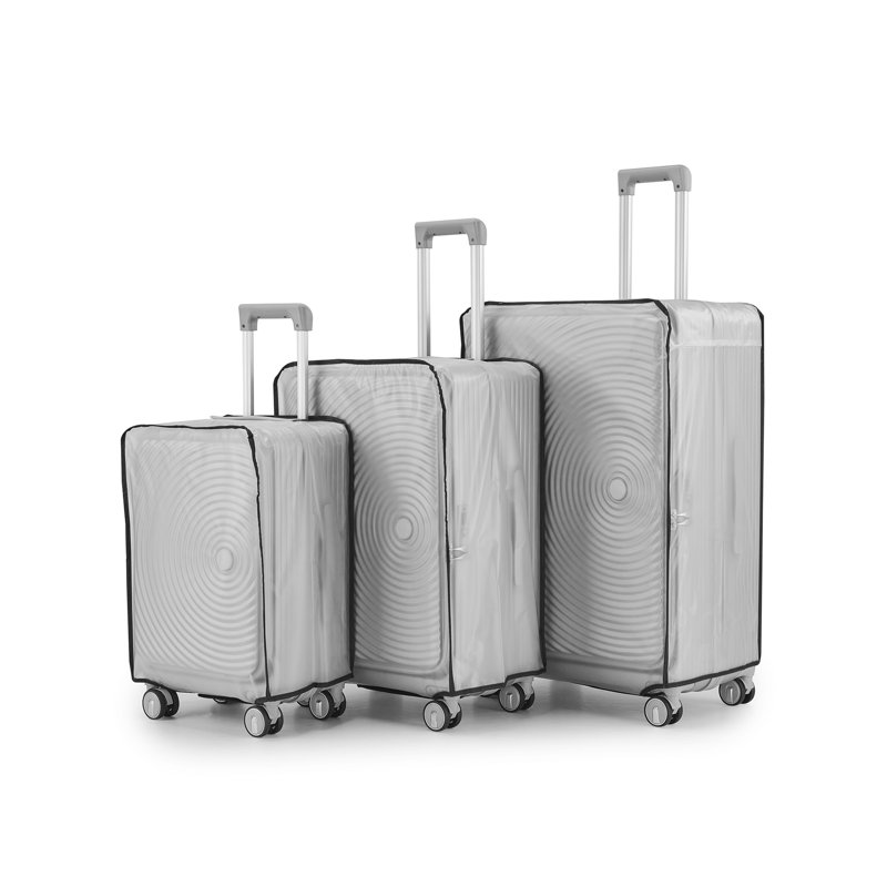Ensemble de bagages extensible 3 pièces avec serrure TSA et compartiment pour ordinateur portable à l'avant, Silver