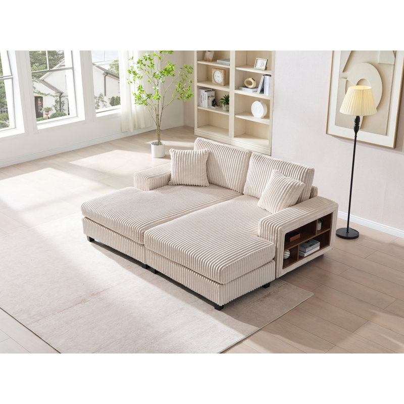 Canapé convertible combiné, canapé-lit moelleux moderne, canapé de salon, Beige