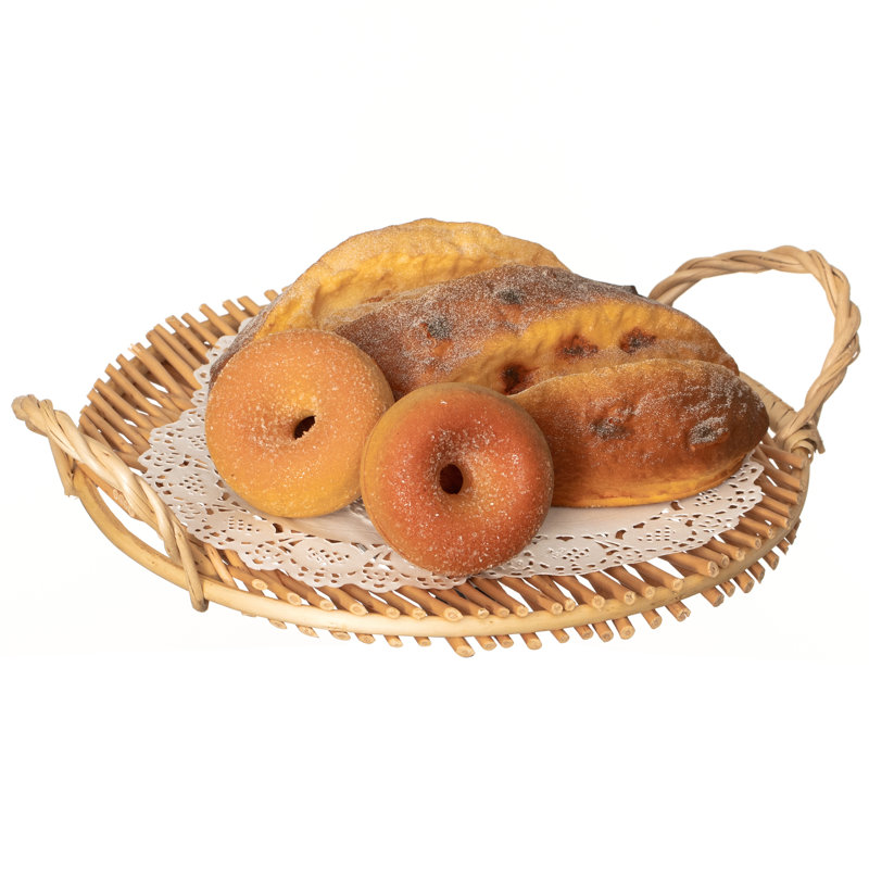  Woven Willow Tray Charger Farmhouse Decorative Centerpiece For Coffee Table Dining Room Kitchen Counter Bread Fruit Food & Drink Display Home Décor Organizer Party Platter Accent