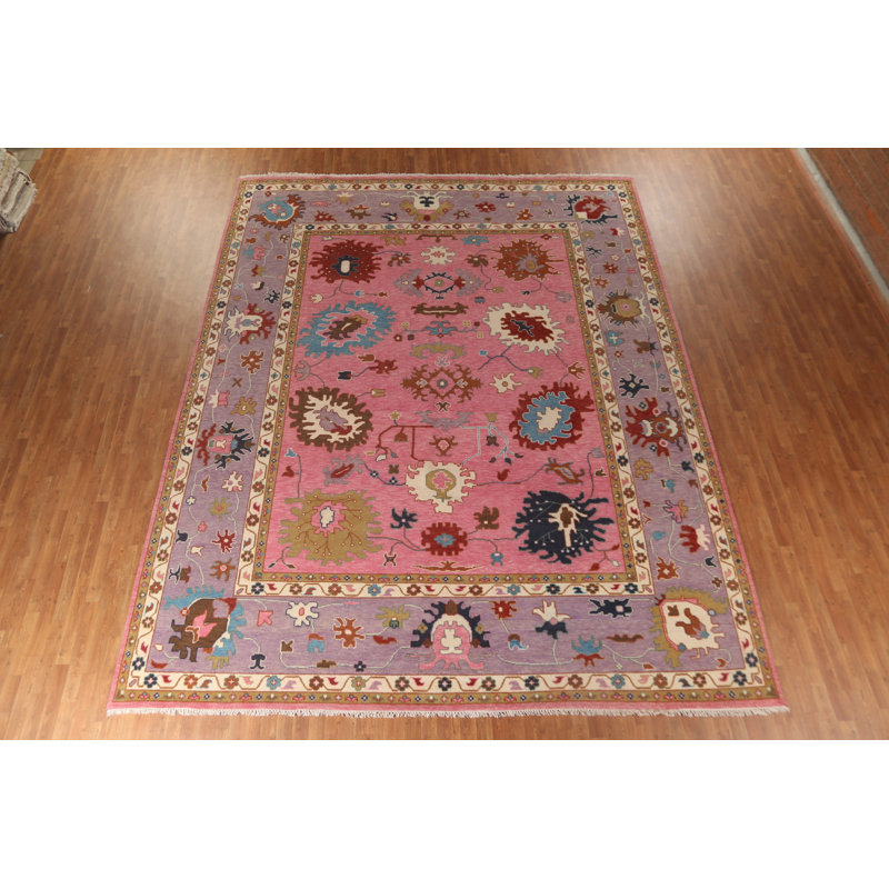 Tapis oriental rose Oushak 12 x 15