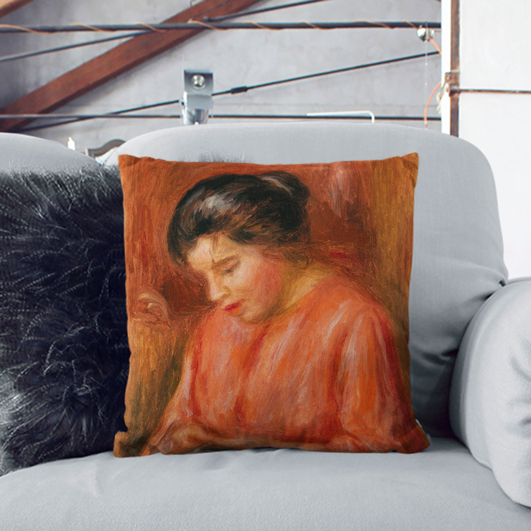 Girl Darning Scatter Cushion