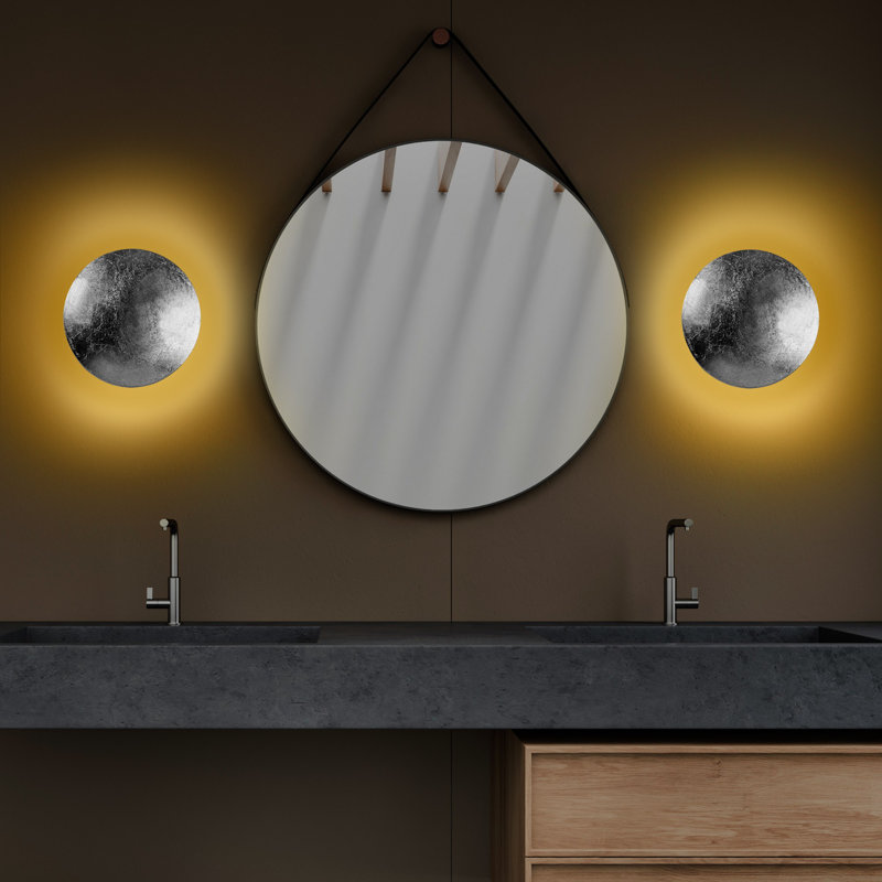 Lampe murale moderne avec corps en métal, finition argentée, 9,8 x 9,8 x 6,3 pouces | Lumière SMD 5W 3000K SMD | Homologué IP20, conception élégante pour le salon, la chambre à coucher ou le bureau | Installation facile et fabrication durable