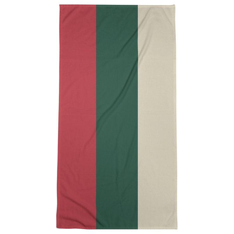Lightweight Bath Towel, Iron Range Red/Forest Green/Minnesota Wheat, Poly/Cotton