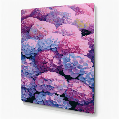 Aquarelle botanique 14, art mural mauve en métal