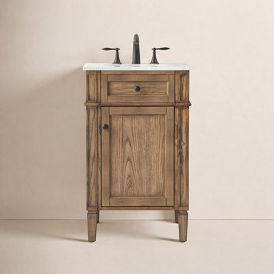 Rivers 21'' Single Bathroom Vanity with Marble Top