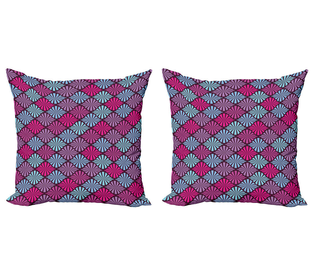 Kissenbezug, Motiv, Geometrisch, Aqua Magenta Violett