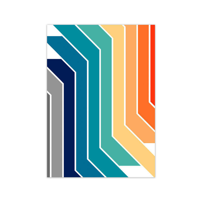 Modern Rainbow Stripes B - Print, No Frame, 59cm H x 42cm W x 1cm D