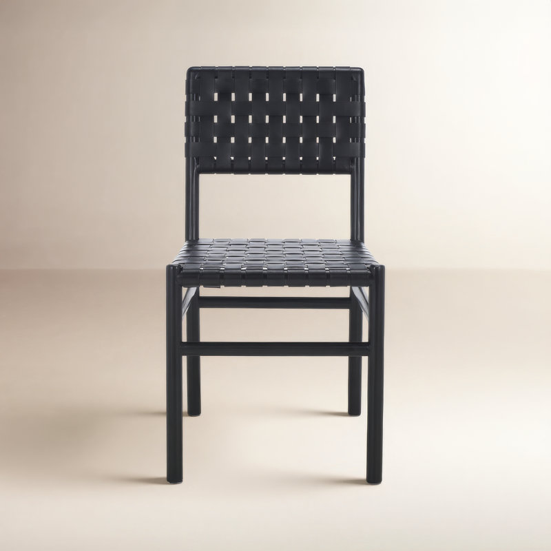 Jeremiah Leather Upholstered Dining Chair, Black