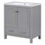 Meuble-lavabo de salle de bain avec lavabo simple, 2 portes à fermeture douce et un tiroir-1608617238