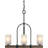 Didi 4-Light Indoor Walnut Hanging Chandelier with White Cased Glass Cylinder Shades