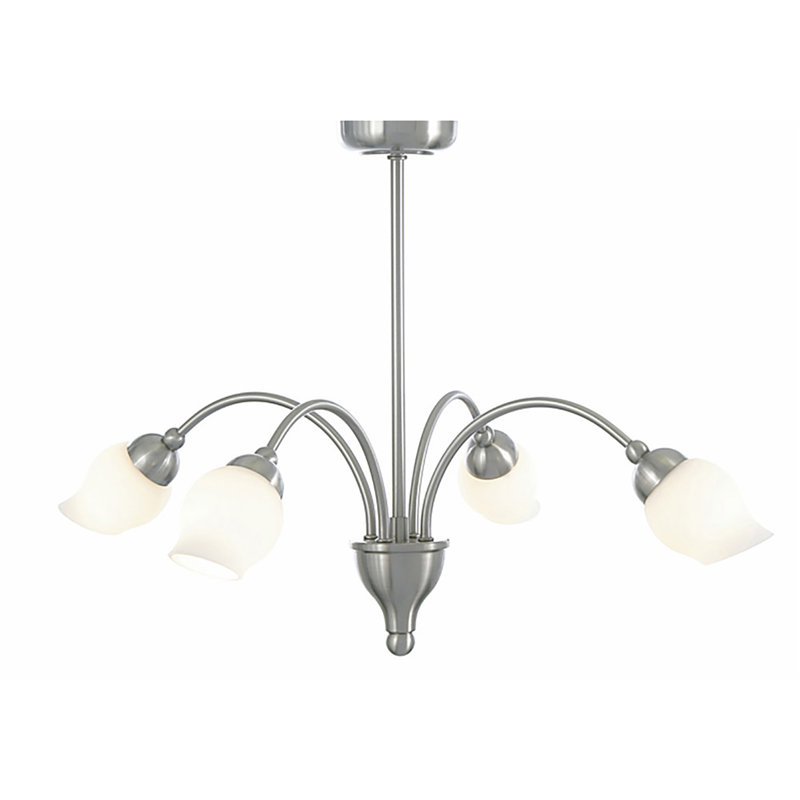 Kissinger 4 - Light Shaded Chandelier, Polished Chrome