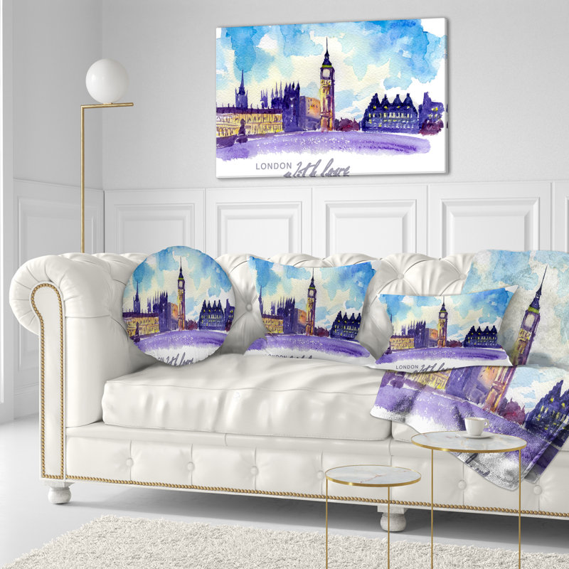 Coussin London London - Cityscape, Rectangulaire, 12 po x 20 po