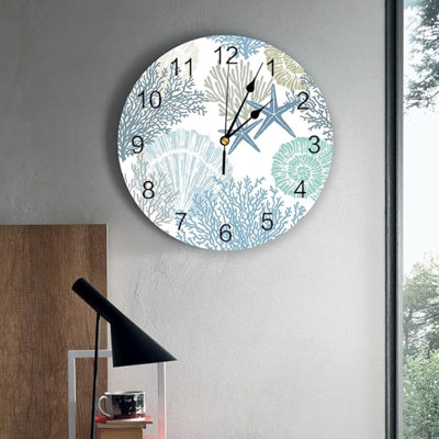 Horloge murale Nautical Coastal Ocean Coral